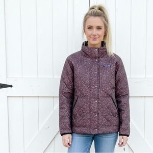 Patagonia Brown Floral Back Pasture Quilted Insulated Jacket - Size Medium